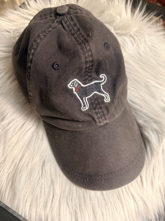 The Black Dog Accessories - The Black Dog Black Baseball Cap with White Dog Embroidery and Red Collar